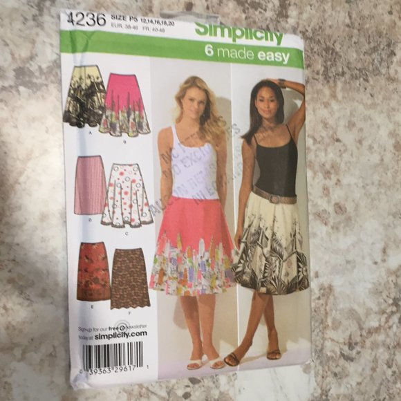 Simplicity Pattern #4236 - 6 Skirts - NEW! - Picture 1 of 3